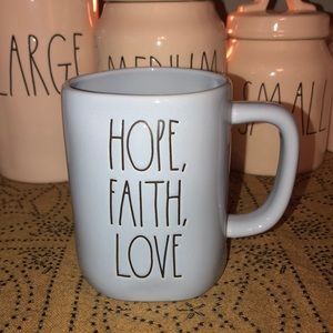 Rae Dunn HOPE, FAITH, LOVE Mug Blue